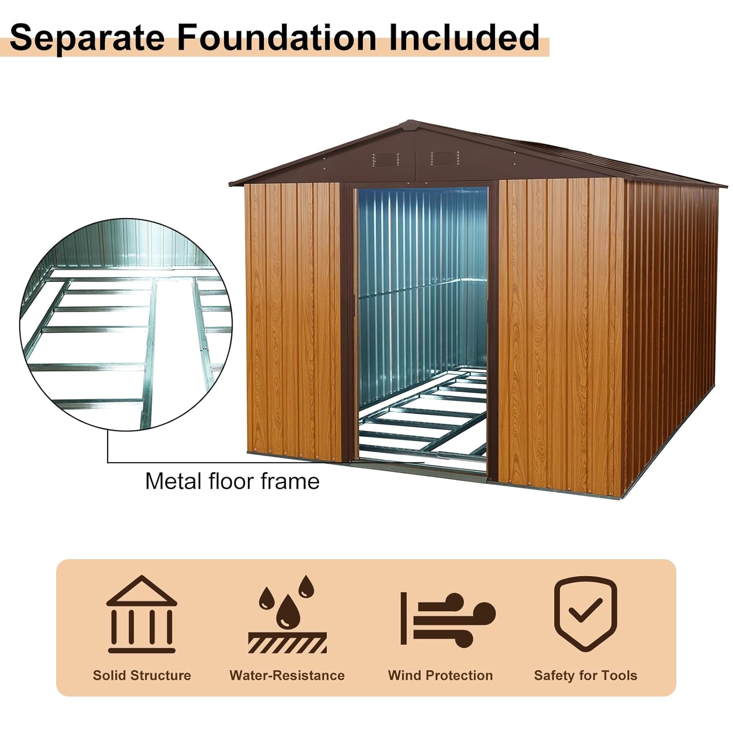 8x10 FT Outdoor Storage Shed,  - Gardening Tool 评论和价格