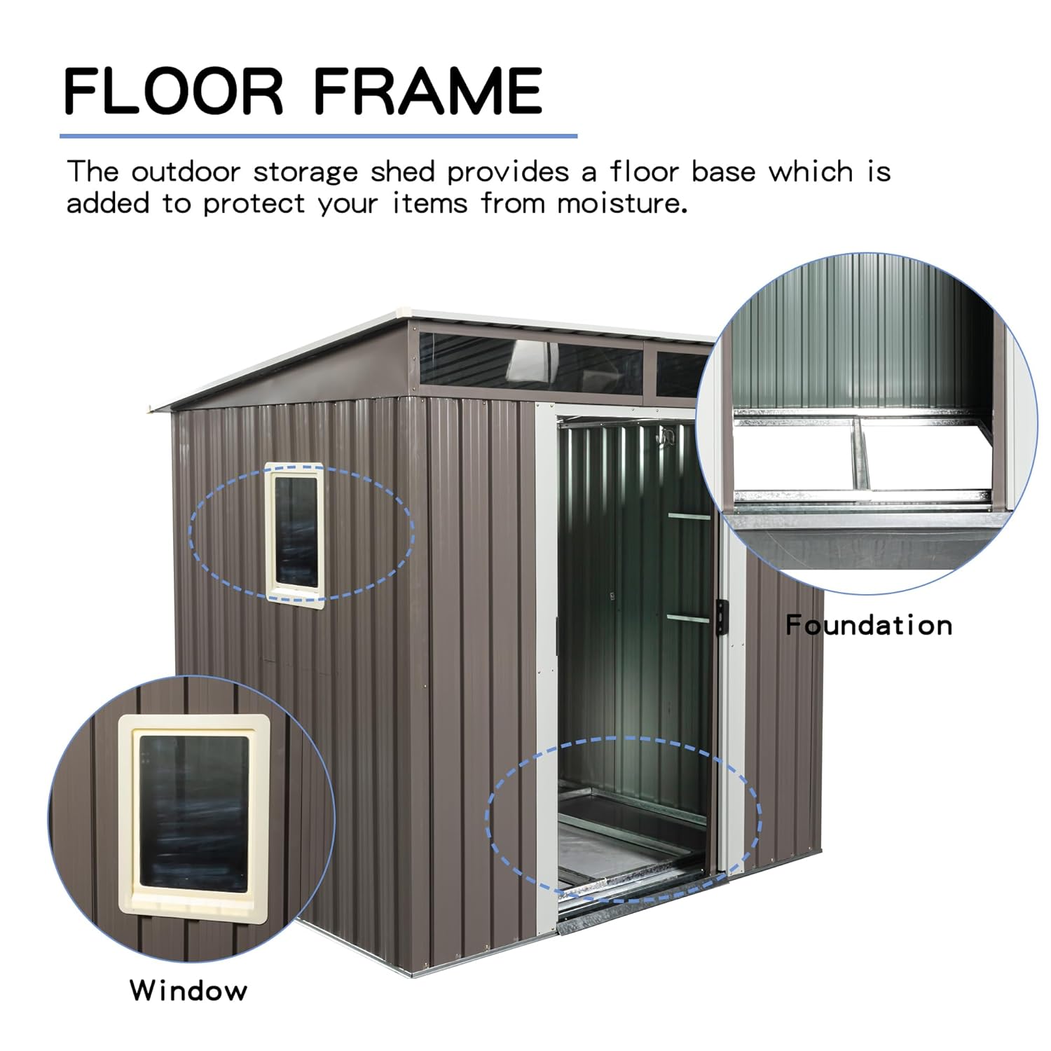 6X5 FT Outdoor Storage Shed, W - Gardening Tool 评论和价格