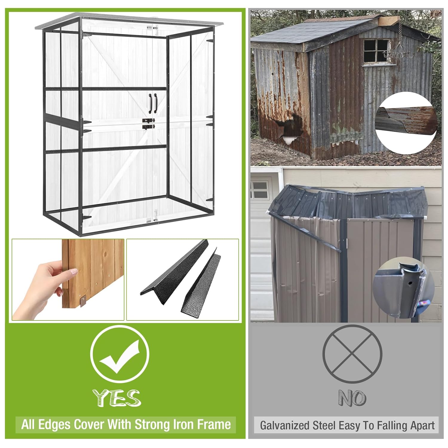 Outdoor Cabinet Storage Shed w - Gardening Tools Wooden 评论和价格
