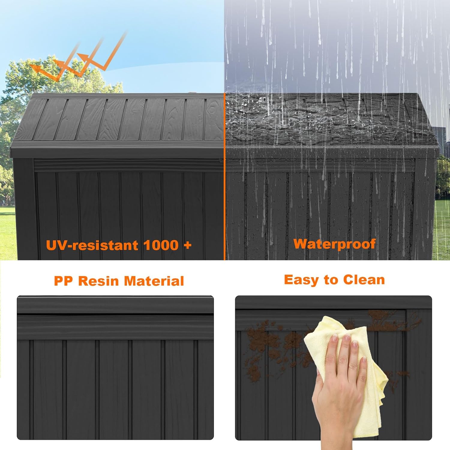 180Gal Lockable Resin Deck Box - Gardening Tool 评论和价格