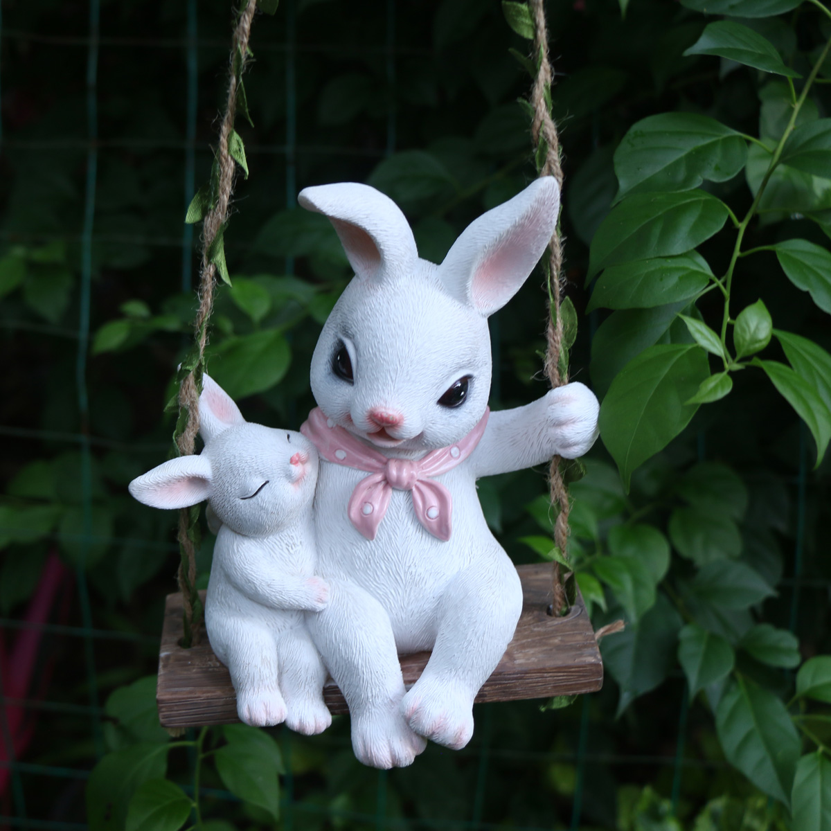 Adorable 1pc Resin Swing Rabbi - Gardening Tools Store 评论和价格