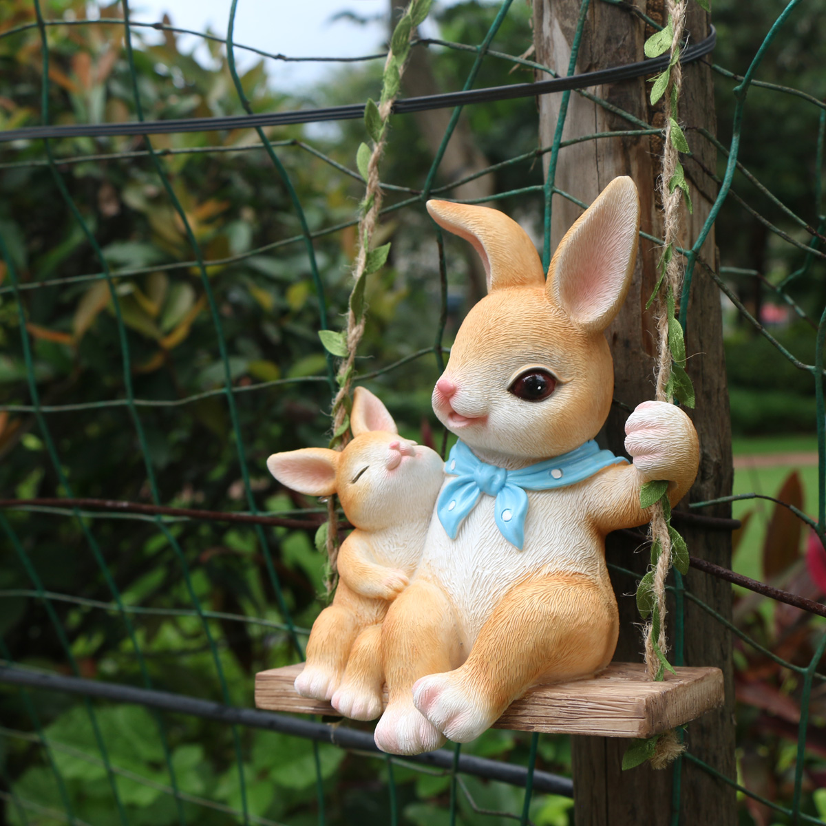 Adorable 1pc Resin Swing Rabbi - Gardening Tools Store 评论和价格