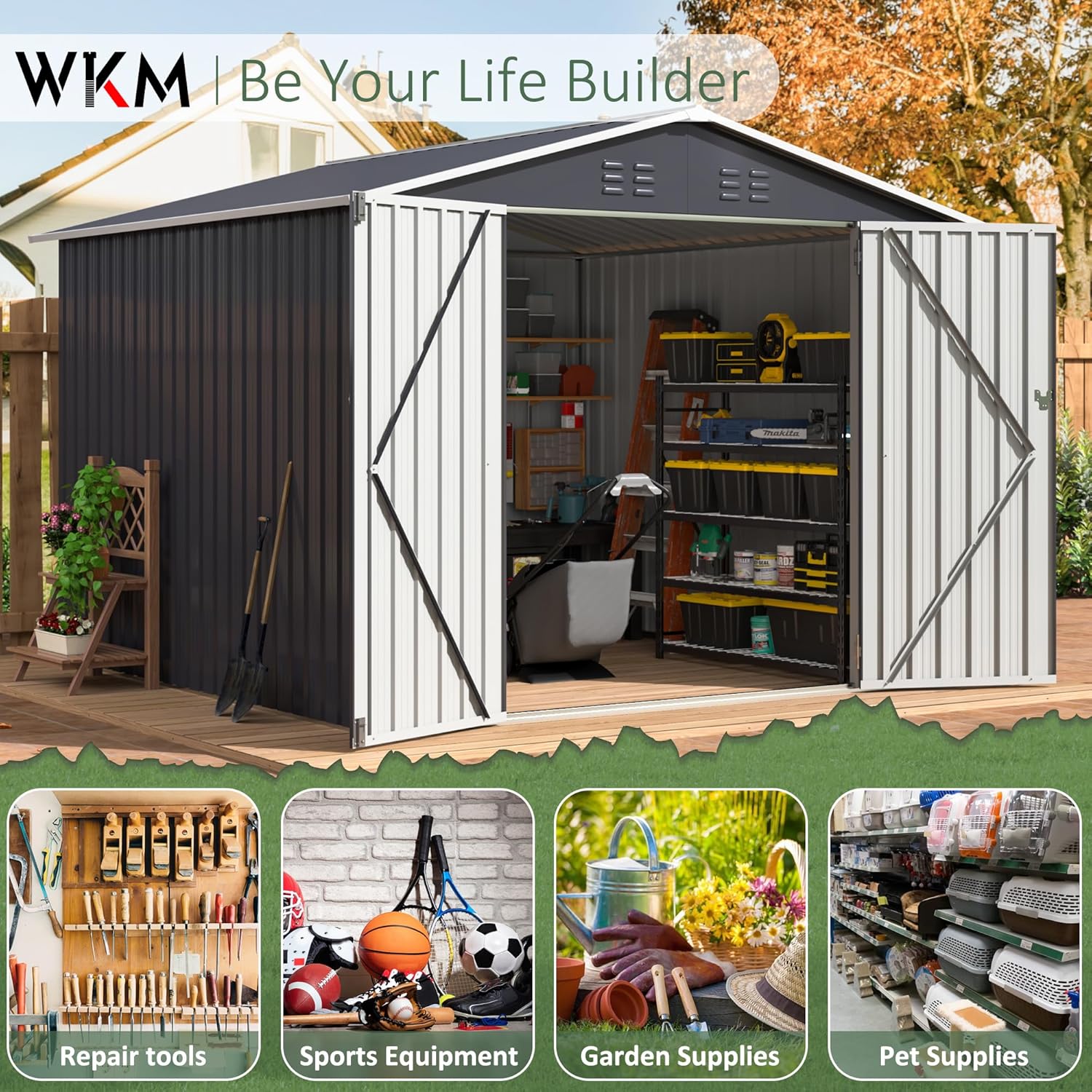 8x8 FT Outdoor Storage Shed, U - Gardening Tool 评论和价格